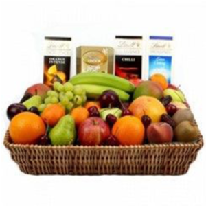 Mix fruit basket with Lindt chocolates