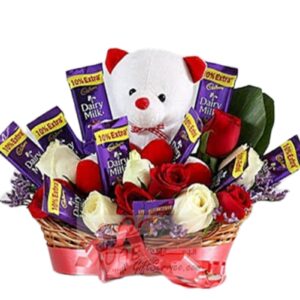 Dairy milk Basket with teddy bear