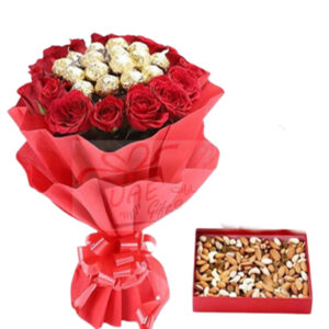 Ferrero Rocher bouquet with dry fruit basket