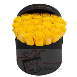 Yellow round flower box