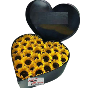 Heart shape sun flower box