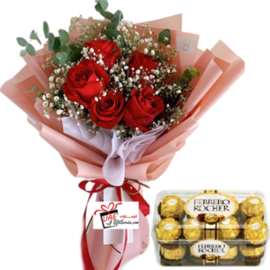 6 Flower bouquet with rocher