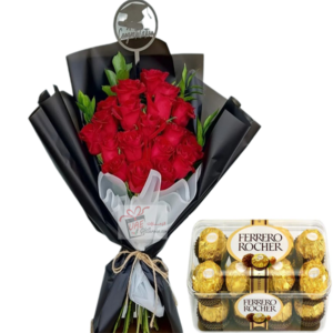 Congratulations bouquet with chocolate