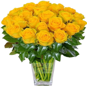 12 Yellow flower in vase