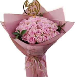 12 Pink flowers bouquet