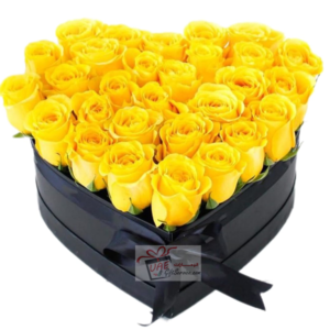 20 Yellow flower in heart box