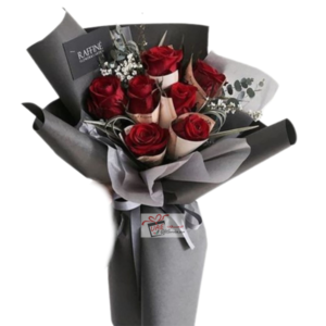 Gray packaging bouquet