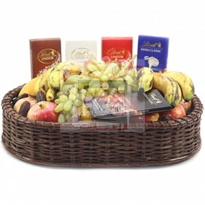 Lindt chocolate with fruit basket