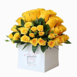 Yellow flower square box