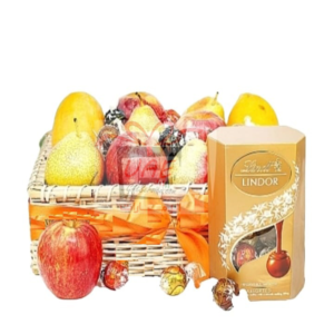 Lindt chocolate with fruit basket