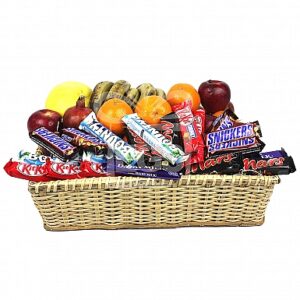 Fruit basket with chocolates